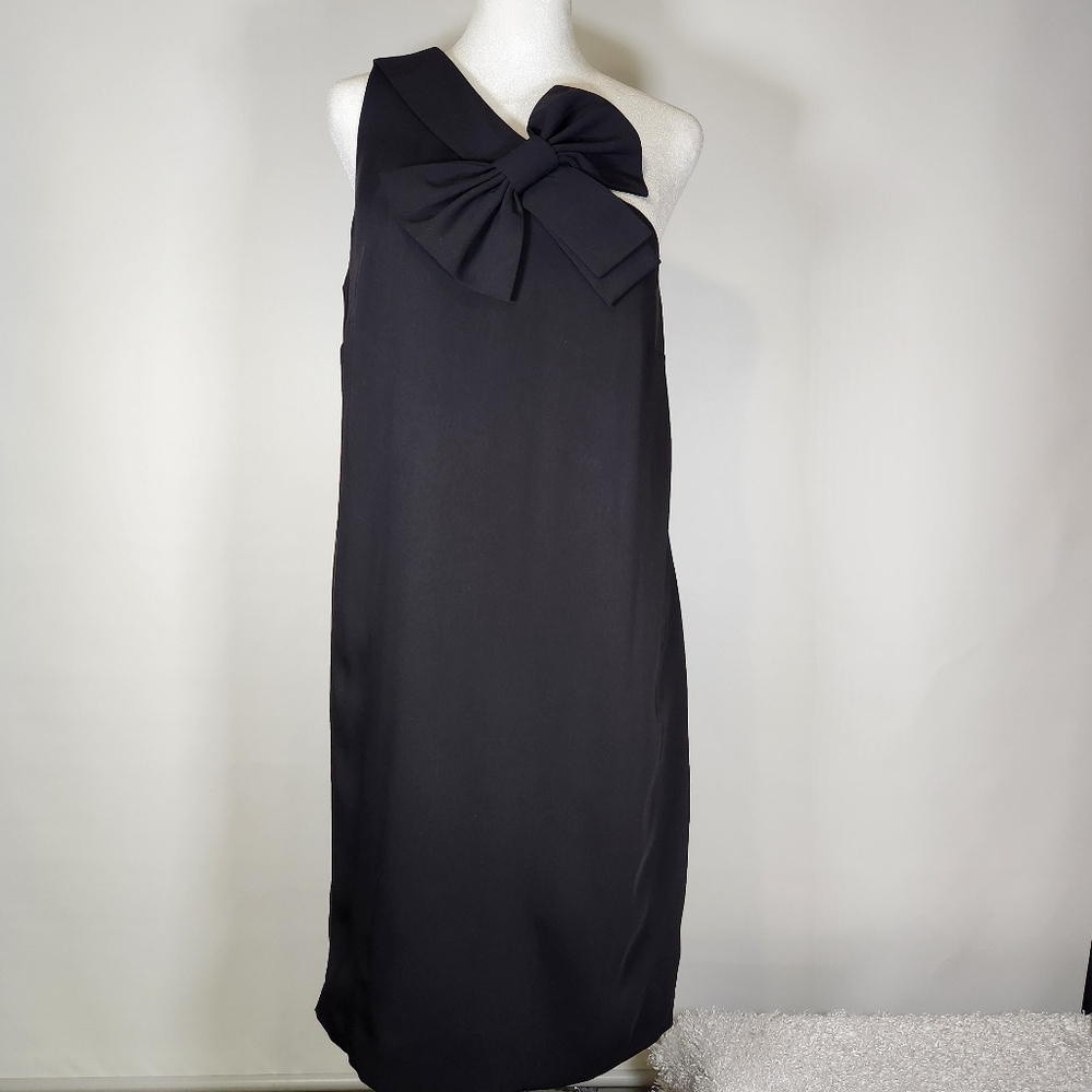 CeCe Black One Shoulder Sheath Cocktail Dress Size 8 - Picture 2 of 7